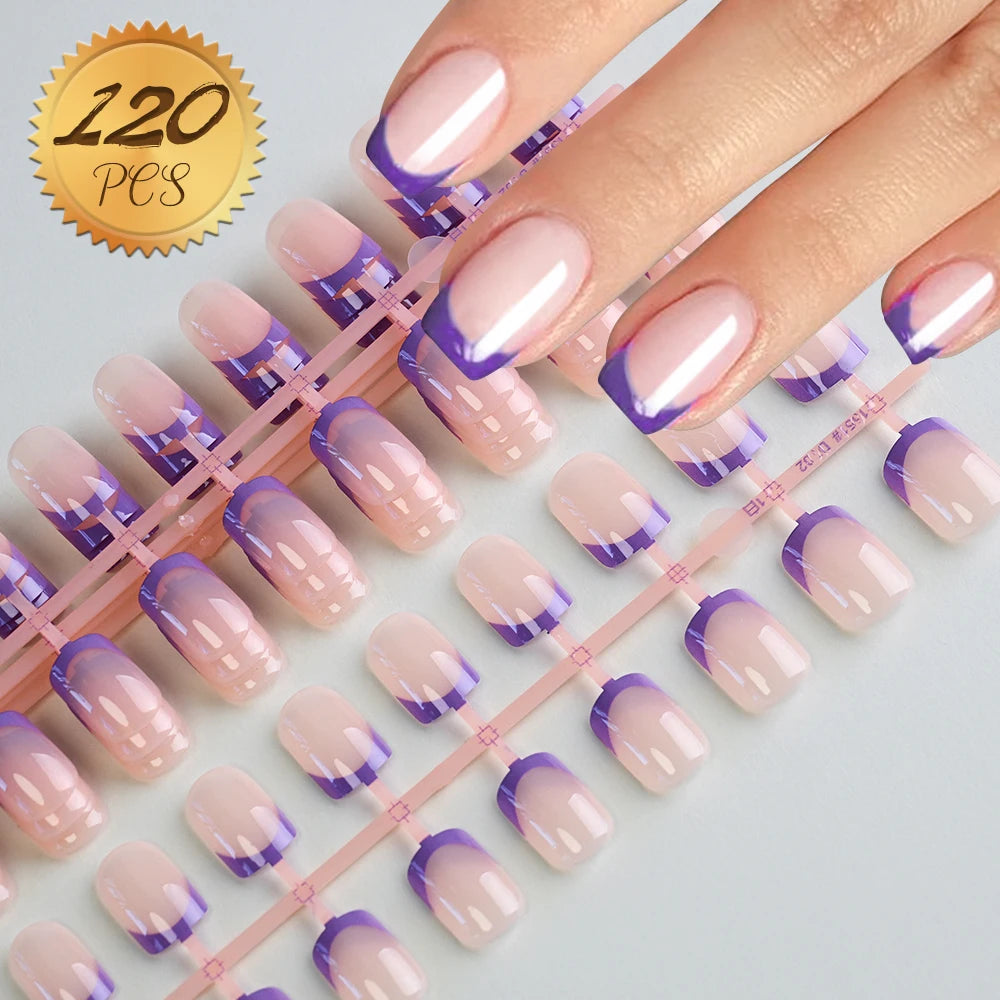 100 pcs d’ongles press-on rose clair, courts à moyens, carrés, faux ongles portables, 10 tailles, couverture complète, décoration pour doigts