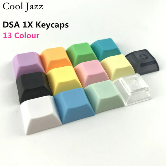 Cool Jazz PBT Keycap DSA 1U Mixed Color Green Yellow Blue White Transparent Keycaps for Gaming Mechanical Keyboard