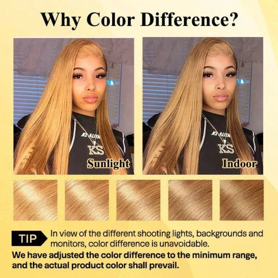 13x6 Honey Blonde Straight HD Lace Human Hair Wig 250 Density 13x6 Brazilian Bone HD Lace Frontal Human Hair Wigs for Women