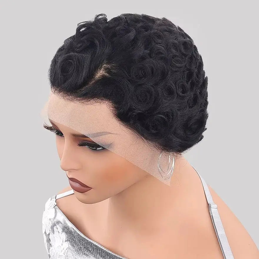 Curly 13x4 HD Lace Front Human Hair Wig Pixie Cut Wigs For Women 100% Human Hair Wigs Pre Plucked Chic Elegent Short Curly Wigs