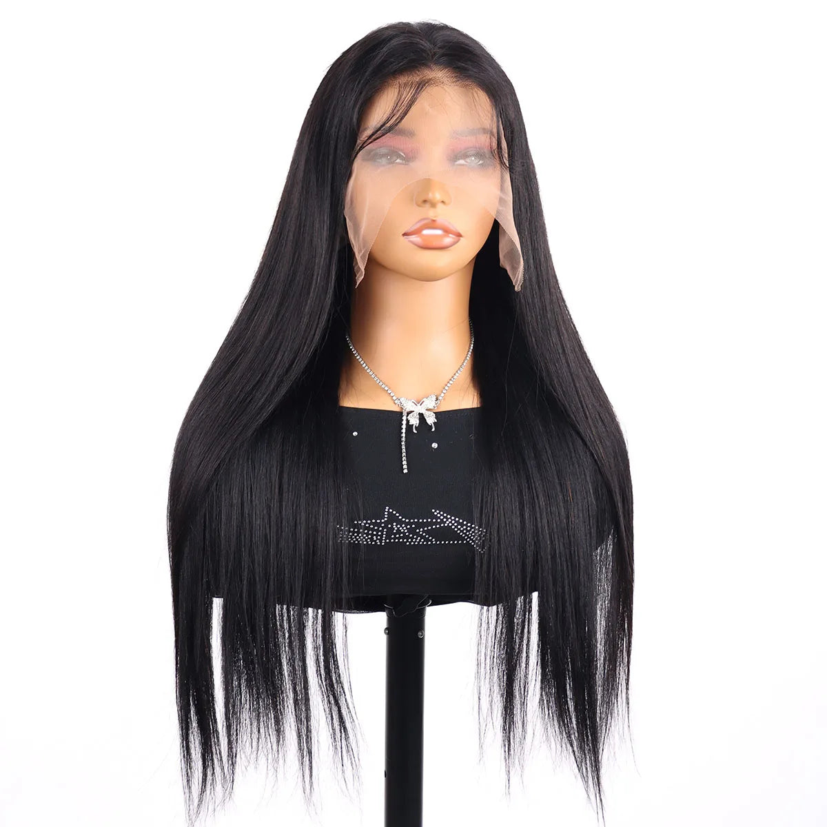 30 40 42 Inch 13x6 HD Bone Straight Raw Human Hair Wigs 250 Density Brazilian Black Lace Frontal Wig Real Human Hairs For Women