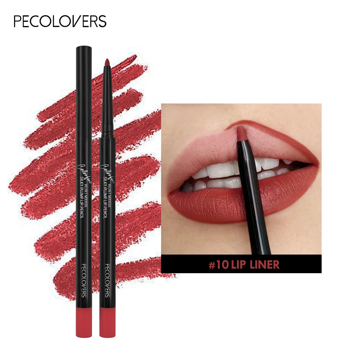 12Color Waterproof Matte Lipliner Pencil Sexy Red Contour Tint Lipstick Lasting Non-stick Cup Moisturising Lips Makeup Cosmetic
