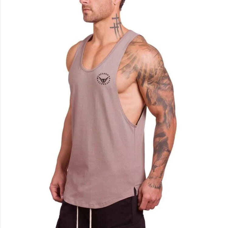 Brand gym clothing cotton singlets bodybuilding stringer tank top men fitness shirt muscle guys sleeveless vest Tanktop