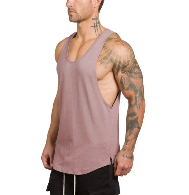 Brand gym clothing cotton singlets bodybuilding stringer tank top men fitness shirt muscle guys sleeveless vest Tanktop
