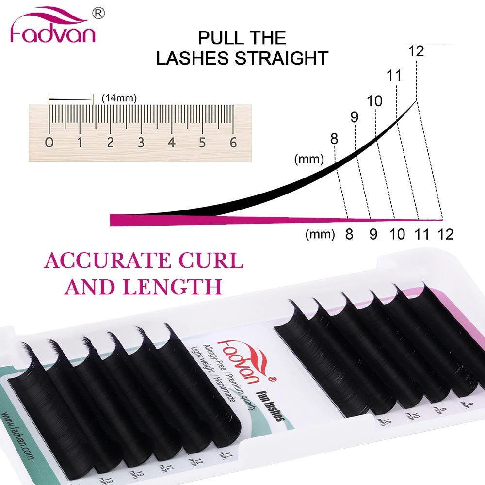Fadvan Easy Fanning Eyelash Extensions Flora Lash Soft Black Russian Volume Lashes Flare Auto Fan Eyelashes Makeup Natural Cilia