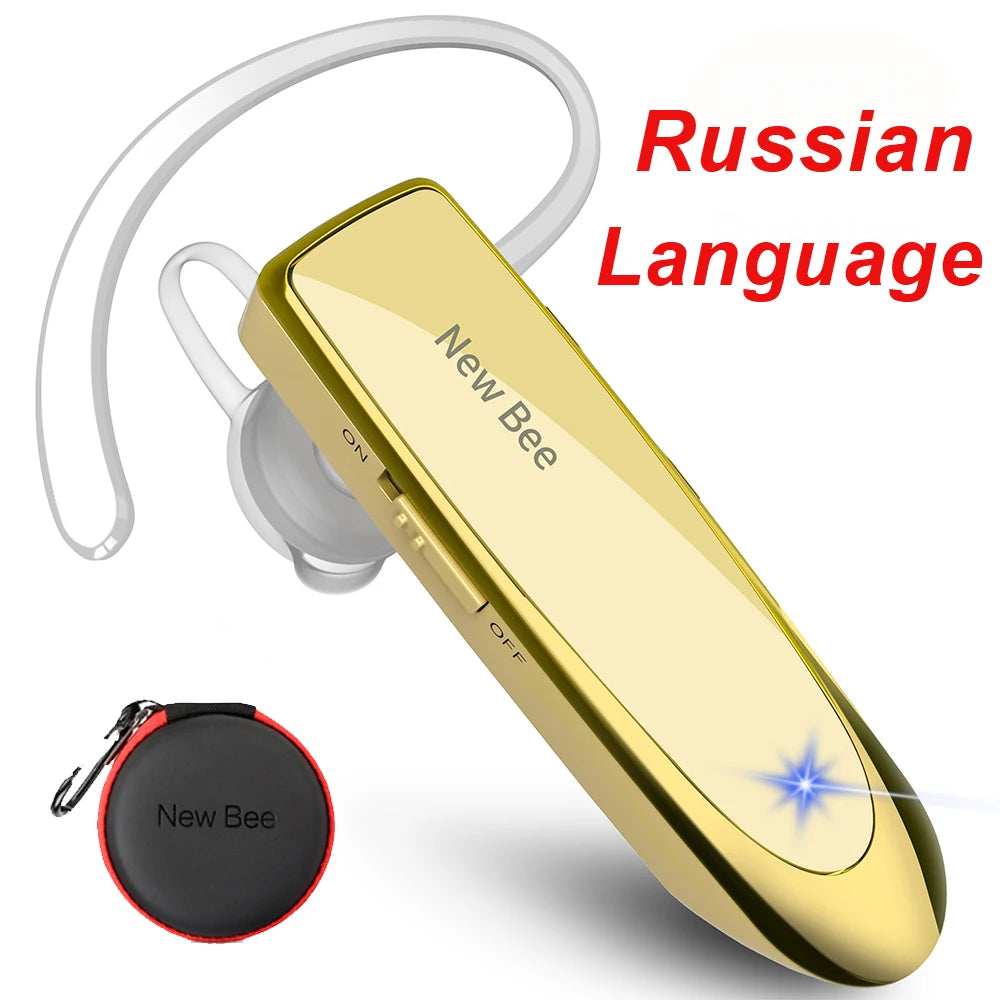 New Bee Bluetooth Earphones V5.0 Headset Wireless Headphones Business Hands-free Earbuds 24H Talk Time Earpiece with Microphone