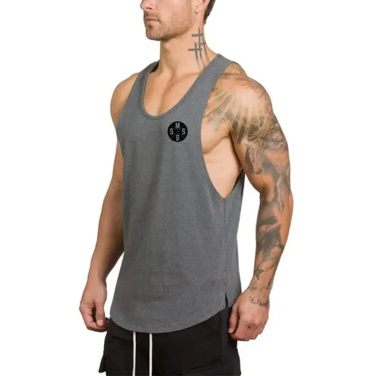 Brand gym clothing cotton singlets bodybuilding stringer tank top men fitness shirt muscle guys sleeveless vest Tanktop