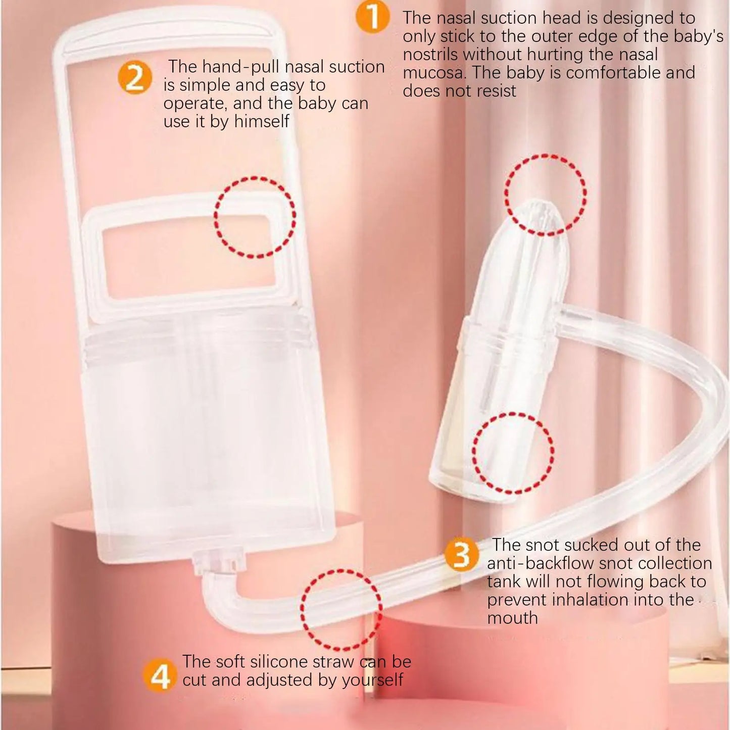 Manual nasal aspirator negative pressure vacuum nasal aspirator Handheld Nose Sucker Hand Puller Clogged Passages and Boogers