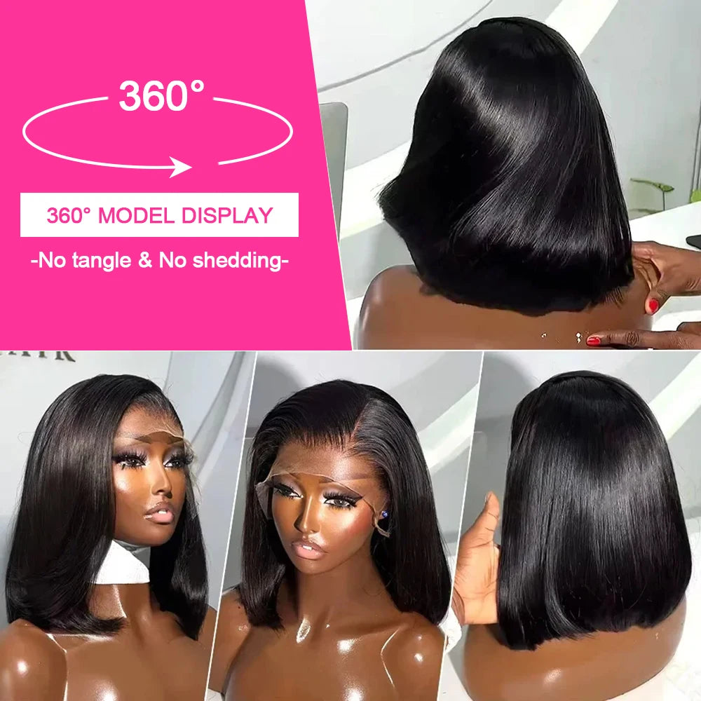 13x6 HD Lace Wig Bone Straight Short Bob Wigs Human Hair Wigs 250% Density Brazilian 13x4 HD Lace Frontal Wig For Women on Sale Promotion Wigs 100% Human Hair Wigs HD Smooth Wig Human Lace Short Cut Original Vietnamese Wigs L