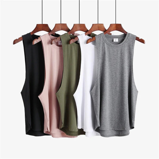 Fitness Clothing Blank Sleeveless Shirt Men's Gym Stringer Tank Top Bodybuilding Tank Top Men Sportswear Undershirt Fashion Vest