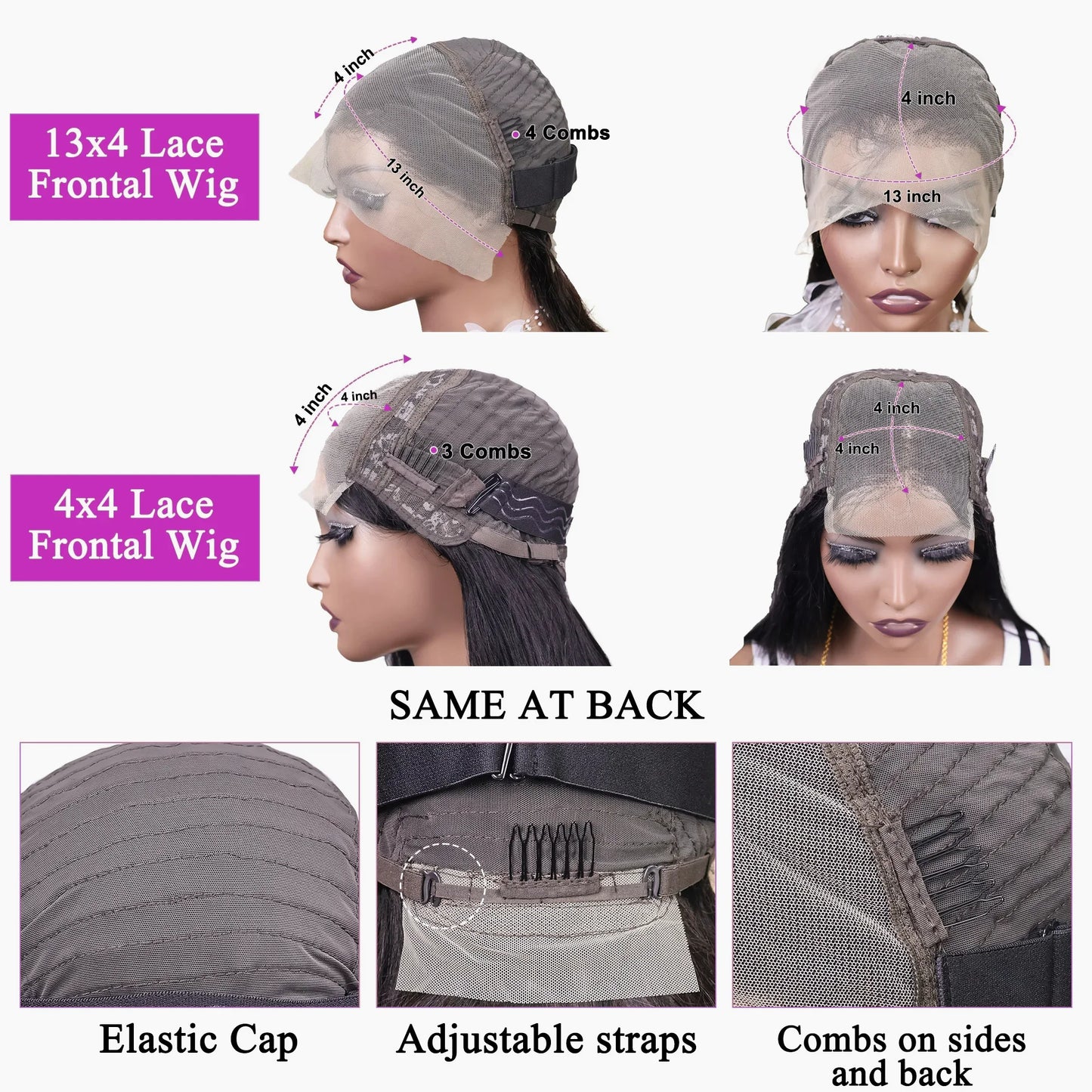 Straight Short Bob Wigs 13x4 Human Hair Lace Frontal Wigs 200% Remy Pre Plucked Transparent Lace 4x4 Short Bob Wigs For Women