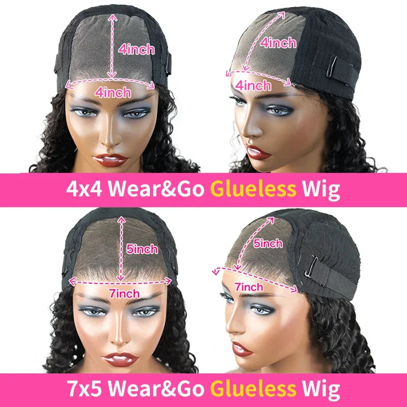 Wear Go Glueless Bob Wig Lace Front Human Hair Wigs Short Bob HD Lace Frontal Wig Straight 4x4 HD Transparent Lace Closure Wigs