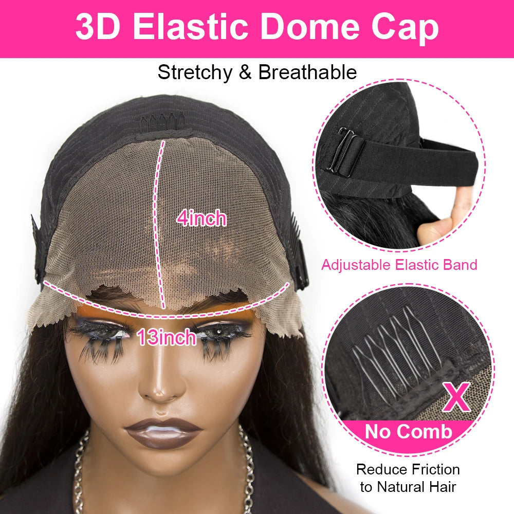 250% Density Wear Go Vietnamese 13x4 HD Colorful Shadow Right Lace Frontal Human Hair Wigs, Emphasis on Glueless Wigs for Natural-Looking Women