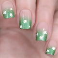 24 pièces/ensemble de faux ongles courts Saure pour la saison printemps-été, style français avec fleurs et papillons, autocollants pour ongles press-on