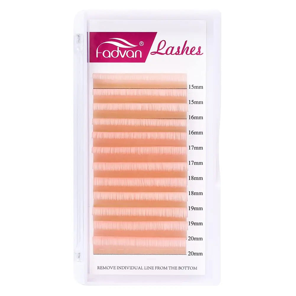Fadvan Colorful Easy Fanning Eyelash Extensions Red Green Blue Brown Purple Colorful Auto Blooming Makeup Lashes 15-20mm Long