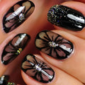 Lot de 24 pcs/ensemble ongles courts, moyens et longs faux pour la saison printemps-été, dégradé fleurs de pêche, papillon, cœur, ongles à presser pour nail art