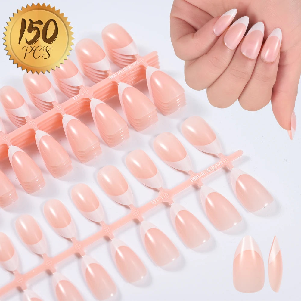 100 pcs d’ongles press-on rose clair, courts à moyens, carrés, faux ongles portables, 10 tailles, couverture complète, décoration pour doigts