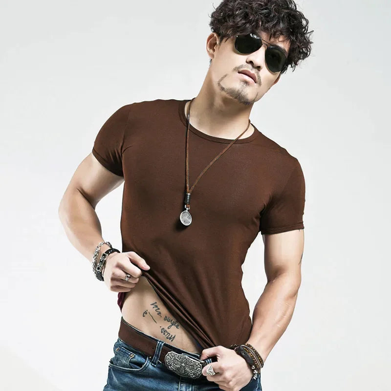 2026 Brand New Men T-Shirt Tops V-neck Short Sleeve Tees Men's Fashion Fitness Hot T-shirt For Male Man T-shirt Size 5XL