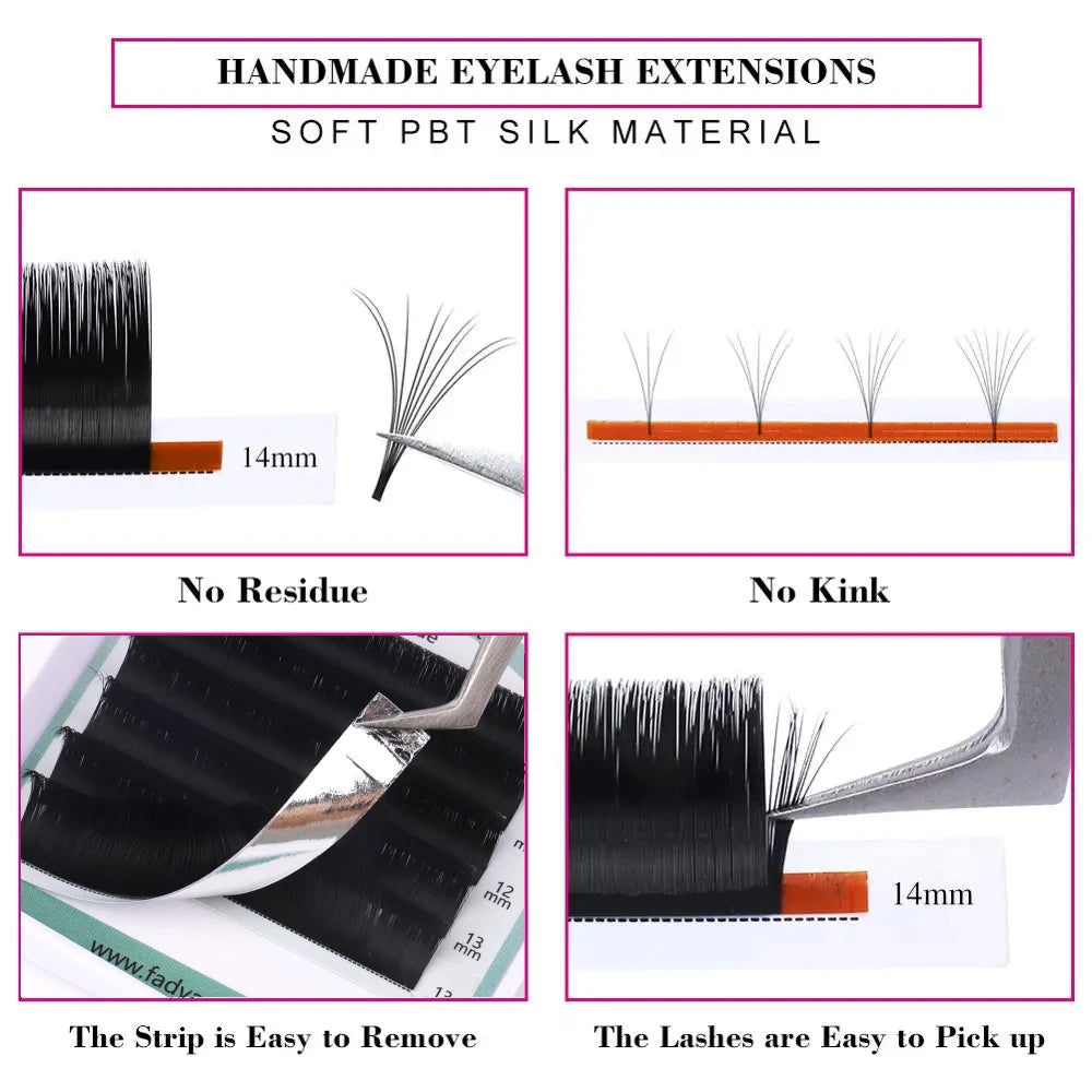 Fadvan Easy Fanning Eyelash Extensions Flora Lash Soft Black Russian Volume Lashes Flare Auto Fan Eyelashes Makeup Natural Cilia