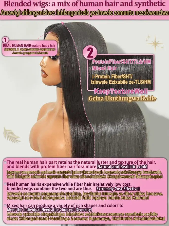 13x6 HD Lace Straight Human Hair Wig Natural Color Pre-Plucked Natural Hairline Remy Hair Glueless Wig For Women