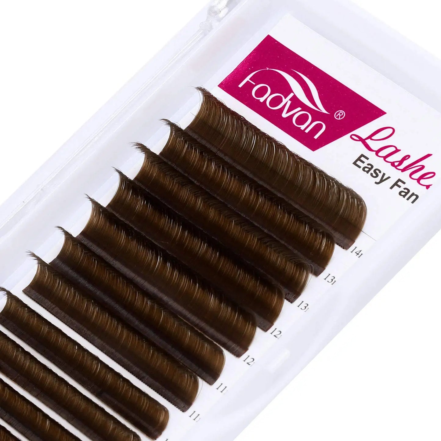 Fadvan Colorful Easy Fanning Eyelash Extensions Red Green Blue Brown Purple Colorful Auto Blooming Makeup Lashes 15-20mm Long
