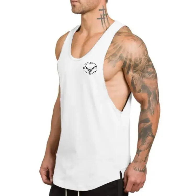Brand gym clothing cotton singlets bodybuilding stringer tank top men fitness shirt muscle guys sleeveless vest Tanktop
