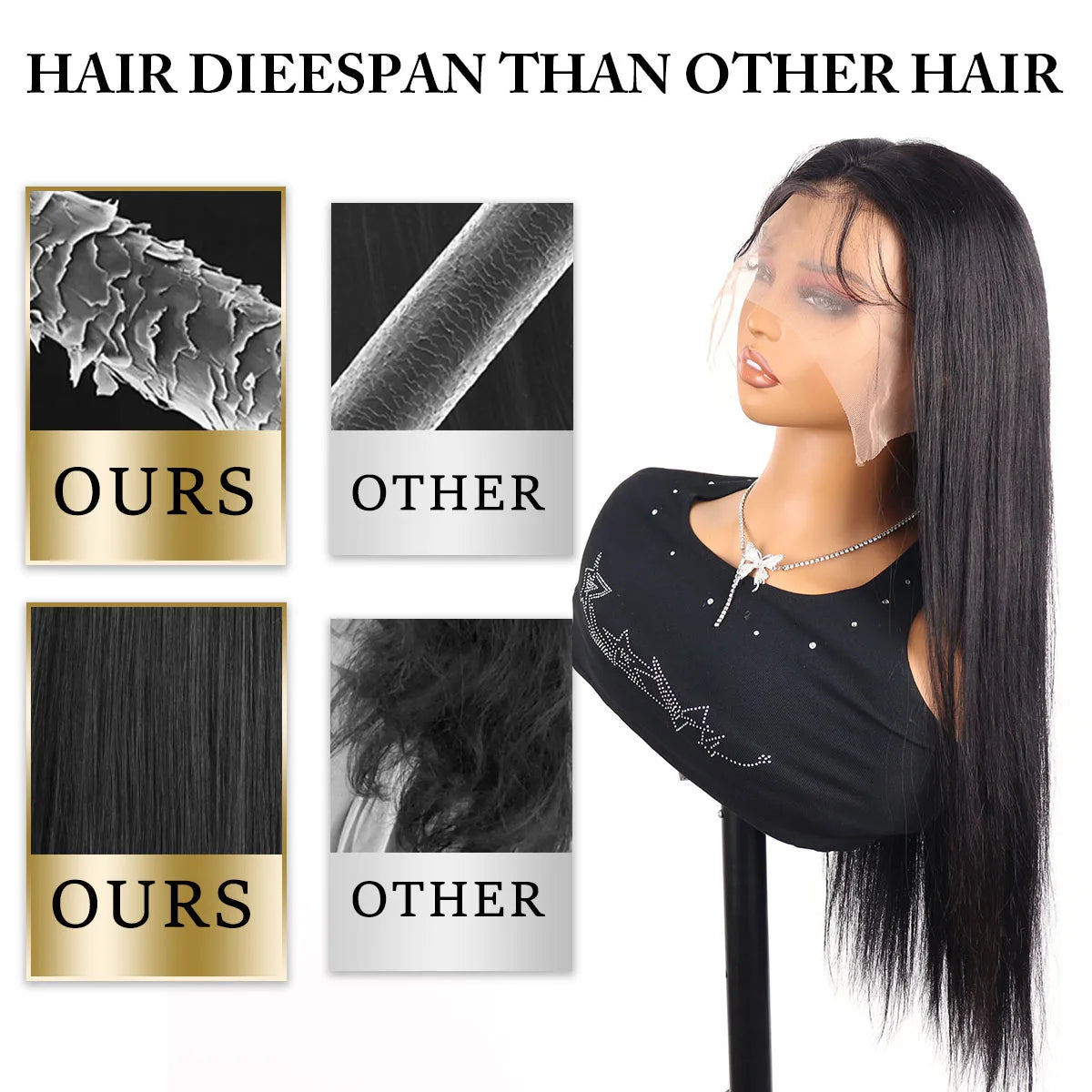 30 40 42 Inch 13x6 HD Bone Straight Raw Human Hair Wigs 250 Density Brazilian Black Lace Frontal Wig Real Human Hairs For Women