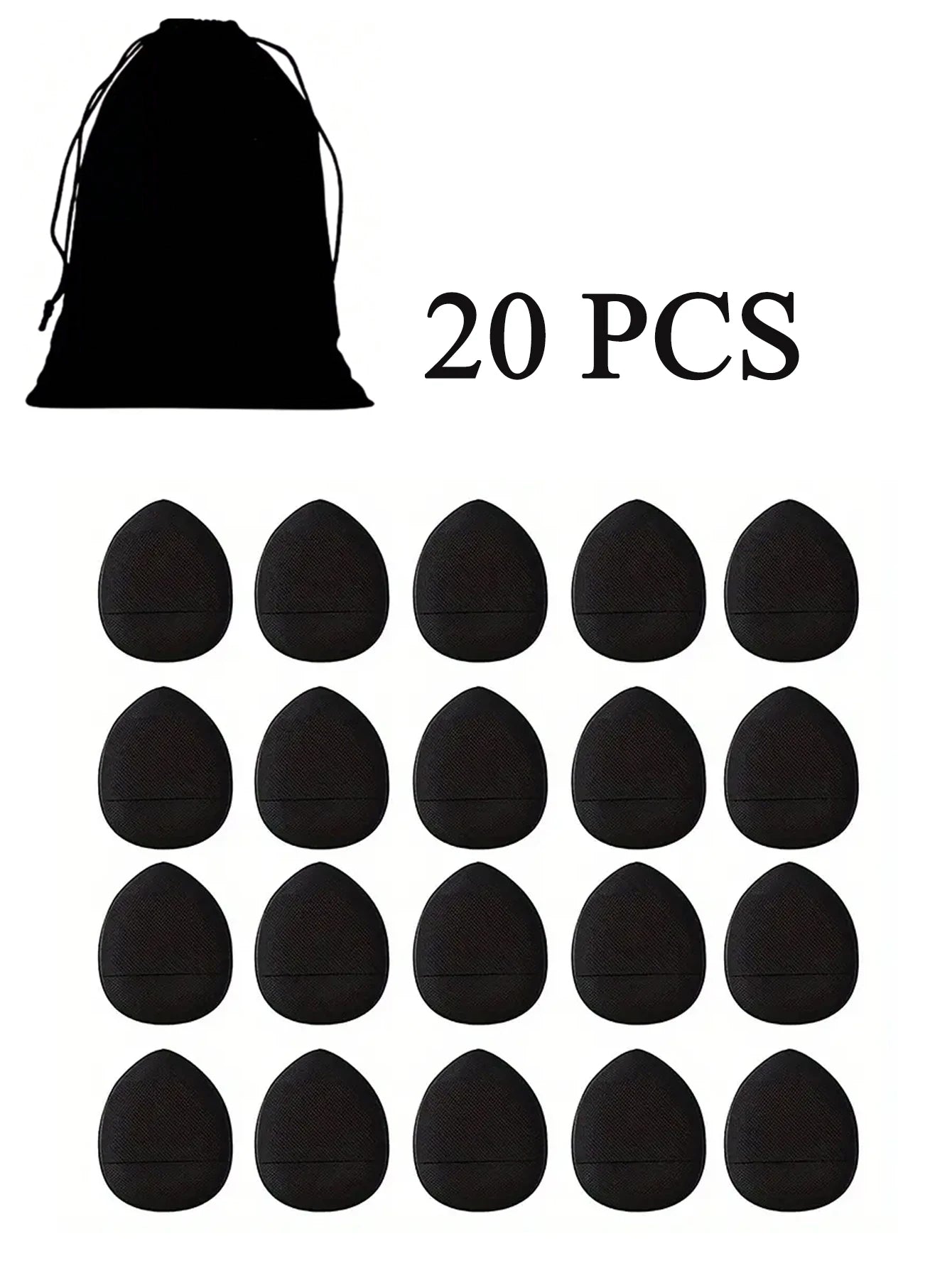 20pcs Finger Air Cushion Sponge Powder Puff Set, Makeup Puff, For Liquid Foundation, Powder Foundation, Concealer.