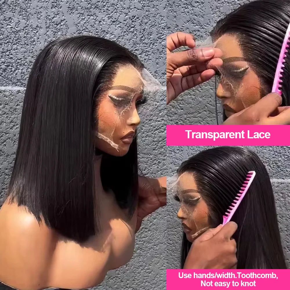 13x6 HD Lace Wig Bone Straight Short Bob Wigs Human Hair Wigs 250% Density Brazilian 13x4 HD Lace Frontal Wig For Women on Sale Promotion Wigs 100% Human Hair Wigs HD Smooth Wig Human Lace Short Cut Original Vietnamese Wigs L