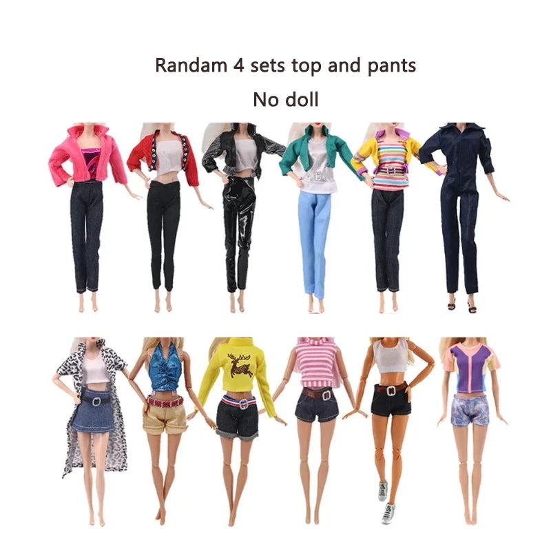 Random 4 sets/Lot 11.5in/30cm Doll Clothes Fashion Outfits Sexy Swimsuits Sport Wear Casual Dresses Doll Accessories