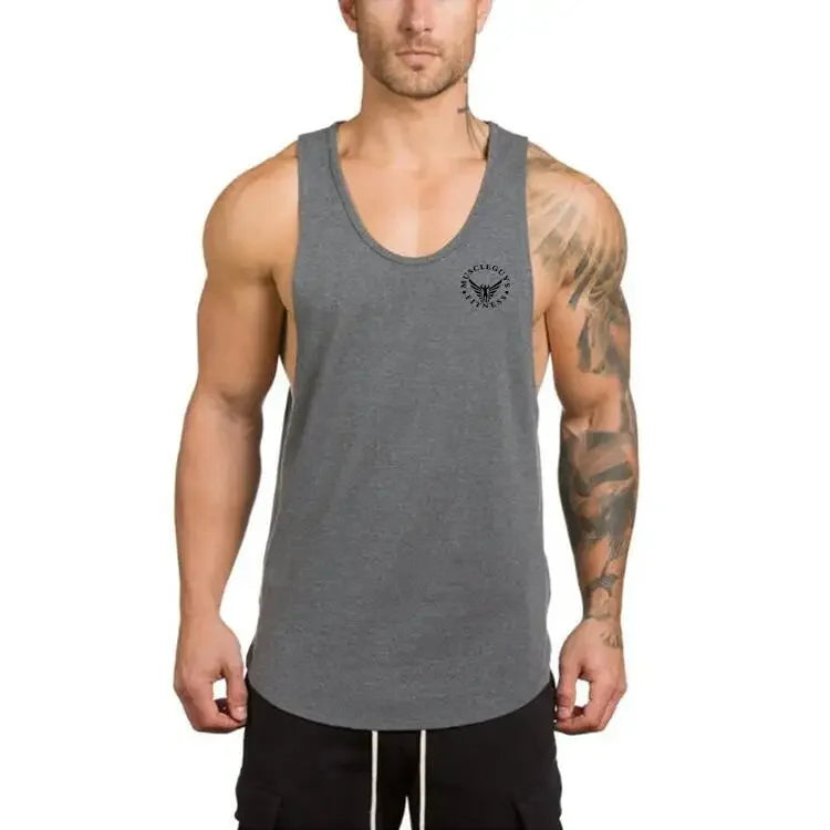 Brand gym clothing cotton singlets bodybuilding stringer tank top men fitness shirt muscle guys sleeveless vest Tanktop