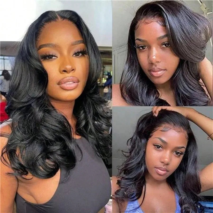 16 Inch 13x4 Body Wave Lace Front Human Hair Bob Wig Pre Plucked Wear and Go Short Wave Human Hair Wig for Women