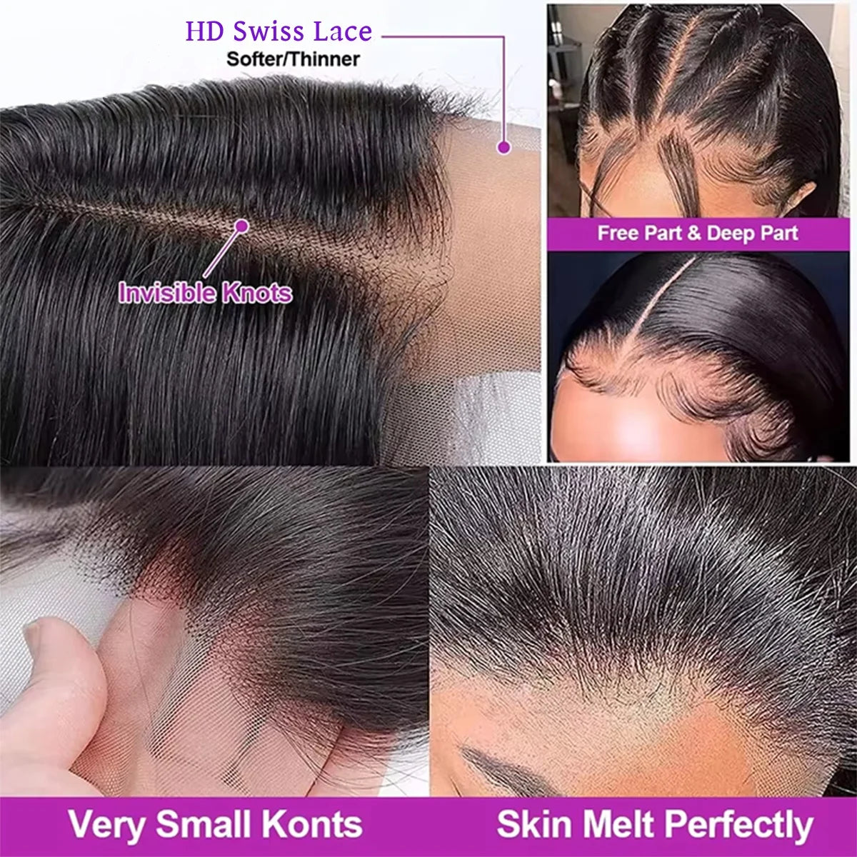 Glueless Straight Human Hair Wigs Ready To Wear 13X6 Hd Lace Frontal Wig 13X4 Front 30 40 Inch Wig 4X4 5X5 Closure Wig For Women