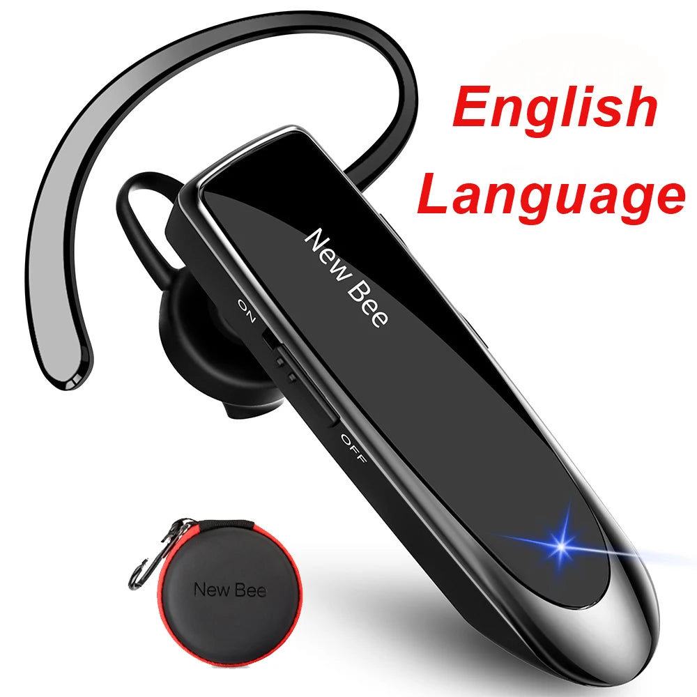 New Bee Bluetooth Earphones V5.0 Headset Wireless Headphones Business Hands-free Earbuds 24H Talk Time Earpiece with Microphone