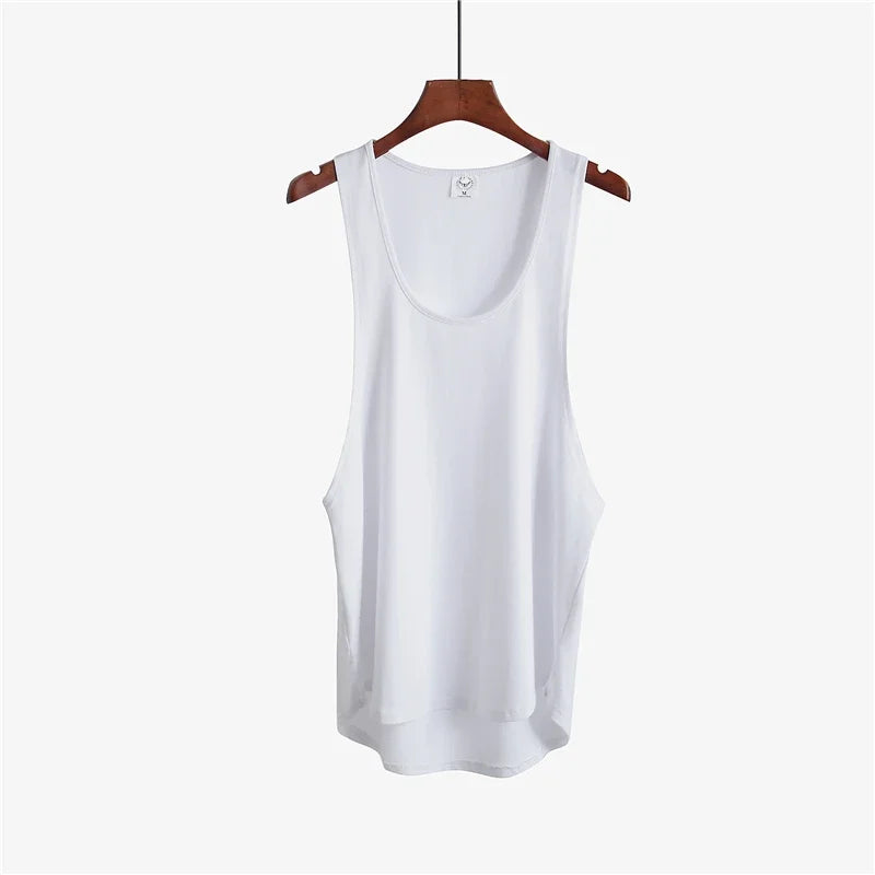 Fitness Clothing Blank Sleeveless Shirt Men's Gym Stringer Tank Top Bodybuilding Tank Top Men Sportswear Undershirt Fashion Vest