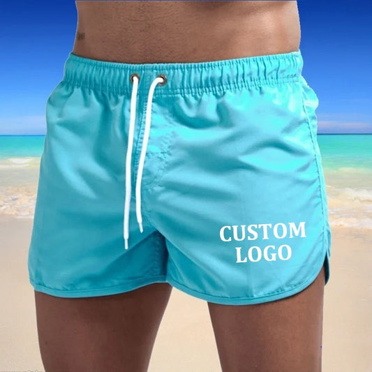 Customized Logo Men's Beach Swimsuit, Boxer Briefs, Beach Shorts, Surfing Swimsuit, Men's Briefs, Sungas