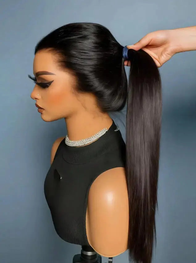 13x6 HD Lace Straight Human Hair Wig Natural Color Pre-Plucked Natural Hairline Remy Hair Glueless Wig For Women