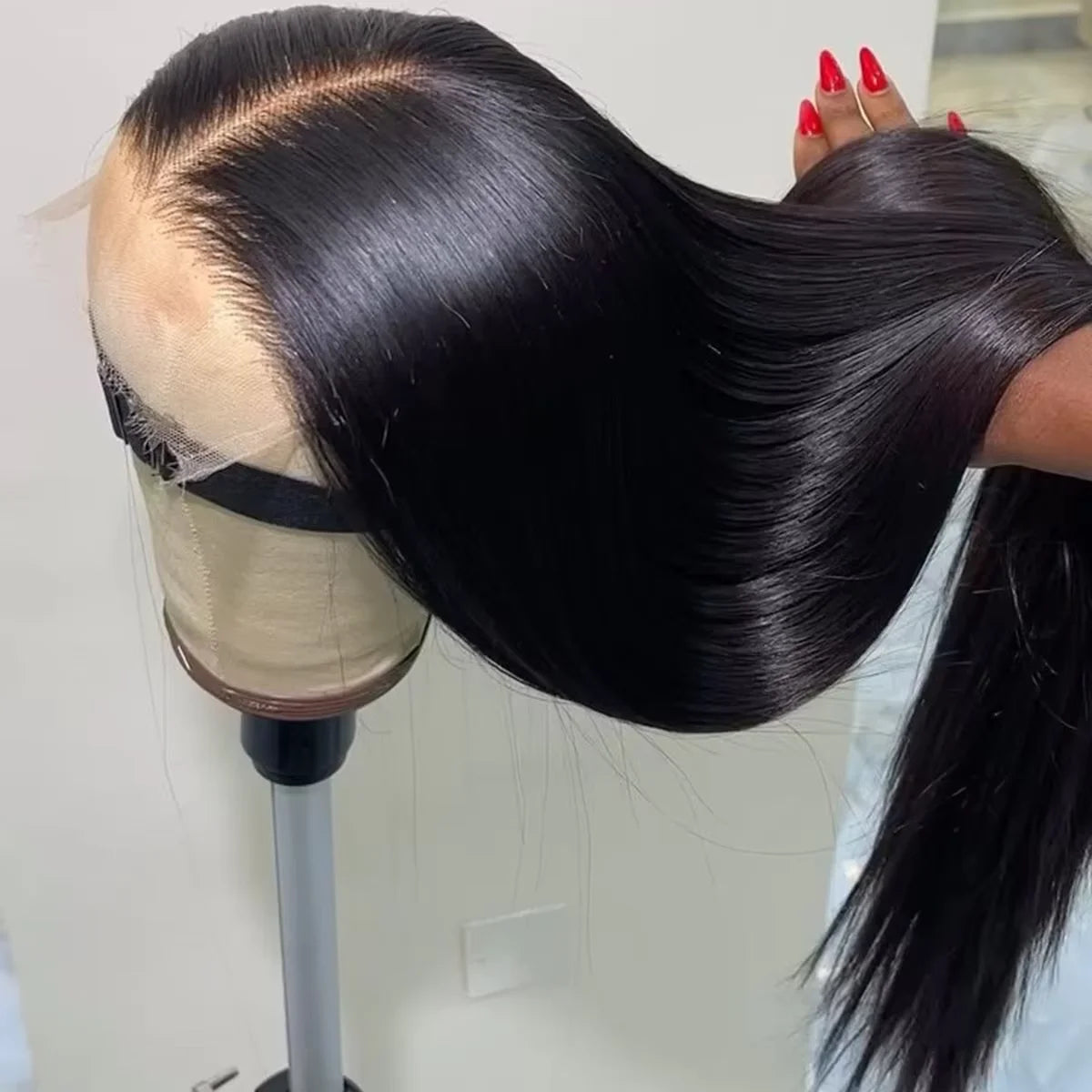 30 40 42 Inch 13x6 HD Bone Straight Raw Human Hair Wigs 250 Density Brazilian Black Lace Frontal Wig Real Human Hairs For Women