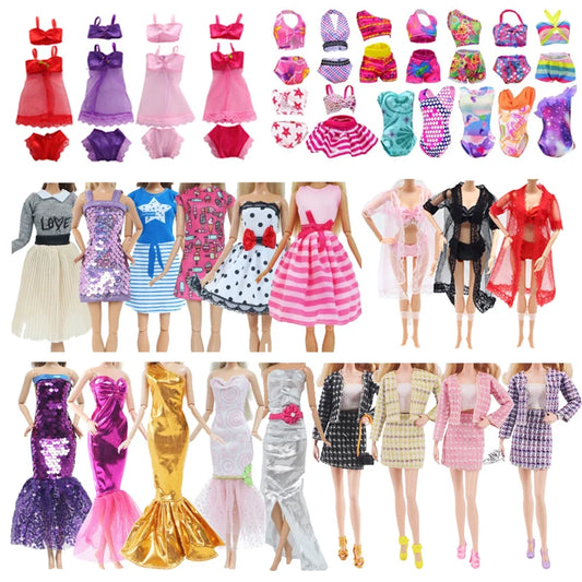 Random 4 sets/Lot 11.5in/30cm Doll Clothes Fashion Outfits Sexy Swimsuits Sport Wear Casual Dresses Doll Accessories