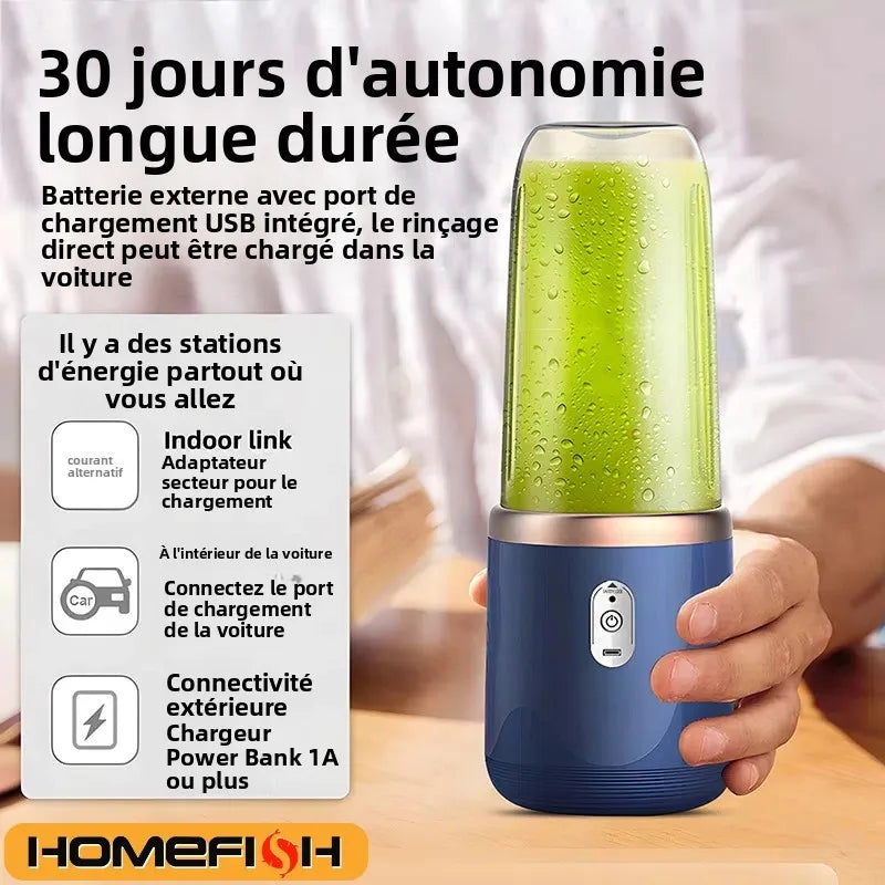 Portable Blender Bottle Electric 6 Blades Multifunction Juice Blender Fresh Juice Smoothie Blender Ice CrushCup Food Processor