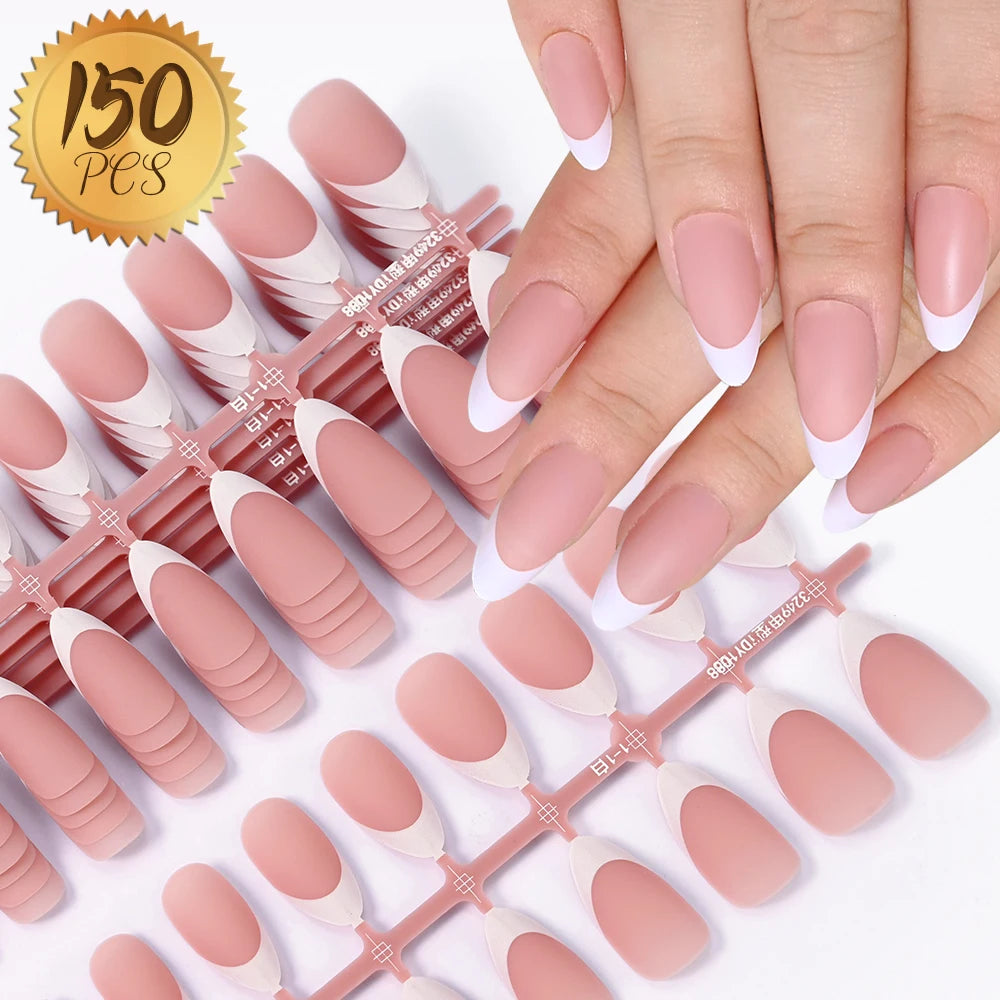 100 pcs d’ongles press-on rose clair, courts à moyens, carrés, faux ongles portables, 10 tailles, couverture complète, décoration pour doigts