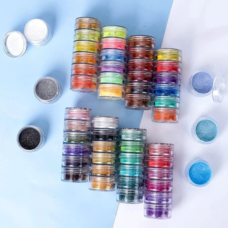 Poudre mica nacrée 6 couleurs/set, pigment pour résine, colorant pour moules en résine époxy pour bijoux DIY