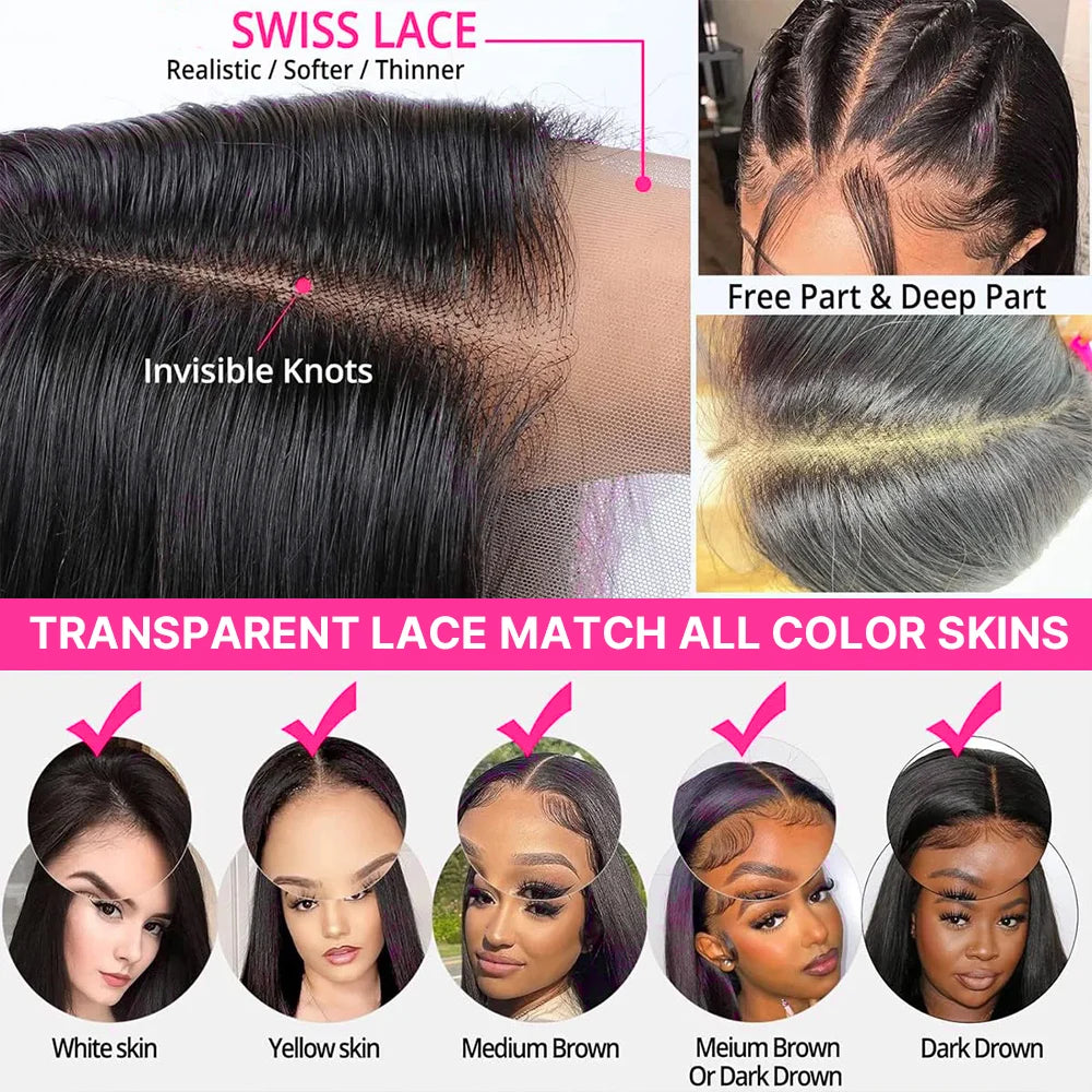 13x6 HD Lace Wig Bone Straight Short Bob Wigs Human Hair Wigs 250% Density Brazilian 13x4 HD Lace Frontal Wig For Women on Sale Promotion Wigs 100% Human Hair Wigs HD Smooth Wig Human Lace Short Cut Original Vietnamese Wigs L