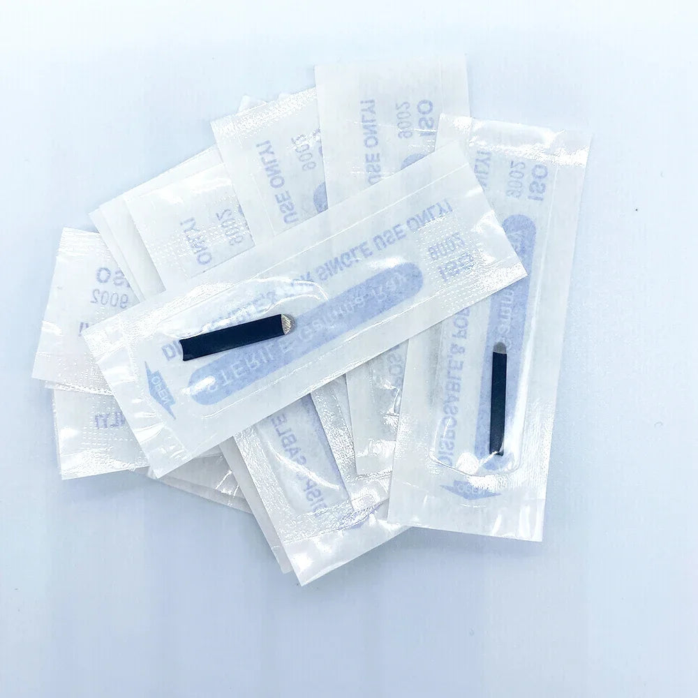0.15mm 50Pcs Laminas Nano Tebori Microblading Black 12/14/16/18 Flex U Shape Tattoo Needles Blade Permanent Makeup Eyebrow Pen