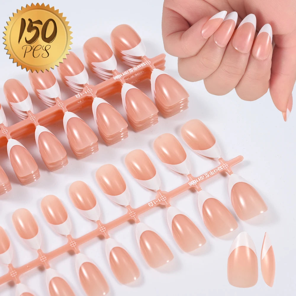 100 pcs d’ongles press-on rose clair, courts à moyens, carrés, faux ongles portables, 10 tailles, couverture complète, décoration pour doigts