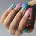 Noir Aurore Blanche Nacré Brillant Couleur Unie Faux Ongles Art Ongles Pointus Fausse Ongle Charme Pointe Ongles à Presser Outil de Manucure