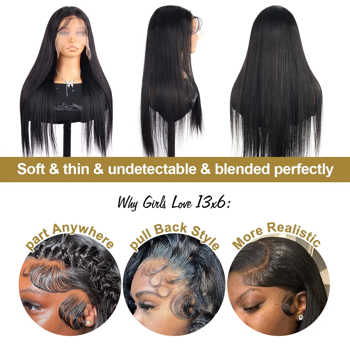 30 40 42 Inch 13x6 HD Bone Straight Raw Human Hair Wigs 250 Density Brazilian Black Lace Frontal Wig Real Human Hairs For Women
