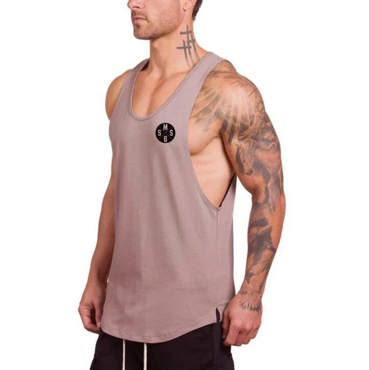 Brand gym clothing cotton singlets bodybuilding stringer tank top men fitness shirt muscle guys sleeveless vest Tanktop