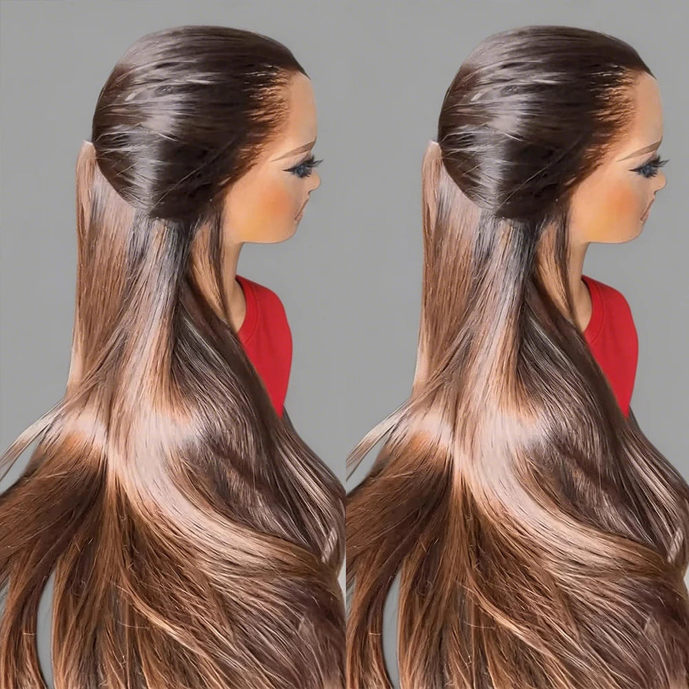 250% Density Wear Go Vietnamese 13x4 HD Colorful Shadow Right Lace Frontal Human Hair Wigs, Emphasis on Glueless Wigs for Natural-Looking Women