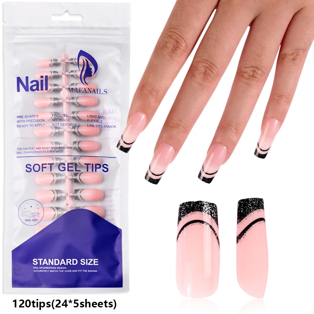 100 pcs d’ongles press-on rose clair, courts à moyens, carrés, faux ongles portables, 10 tailles, couverture complète, décoration pour doigts